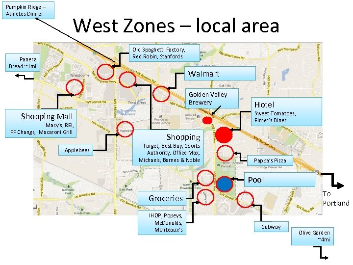 Pumpkin Ridge – Athletes Dinner West Zones – local area Old Spaghetti Factory, Red