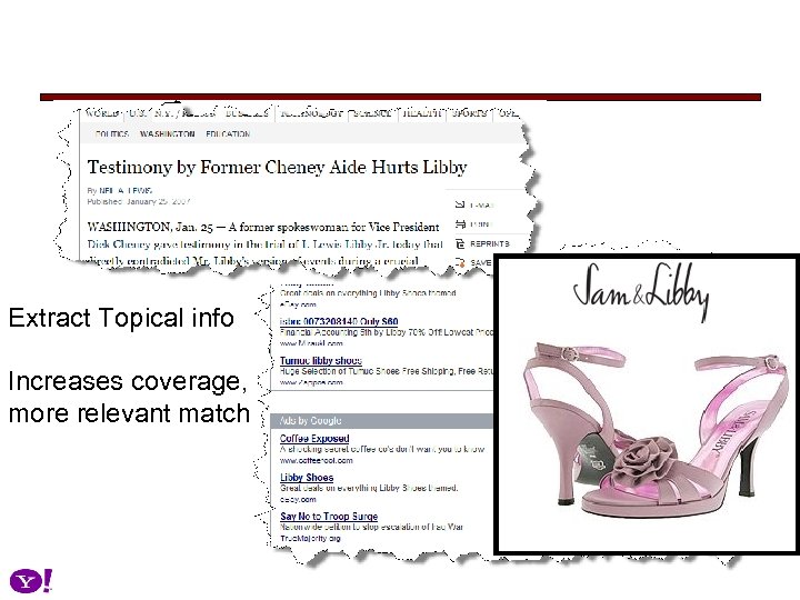 Extract Topical info Increases coverage, more relevant match 