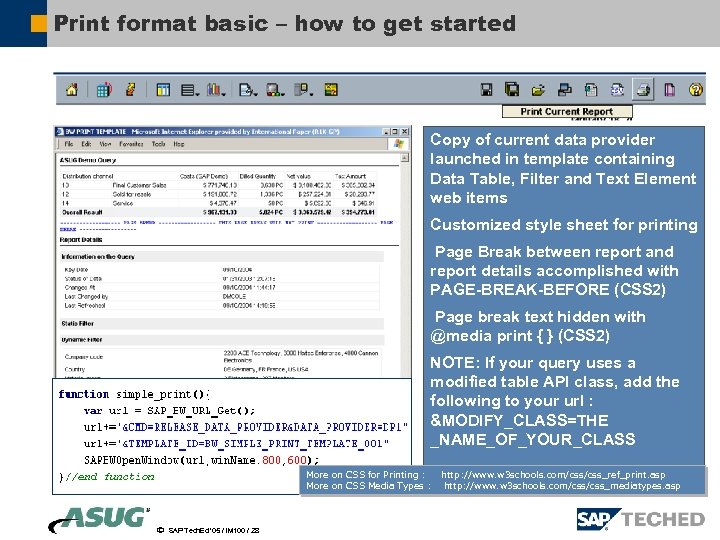 Print format basic – how to get started Copy of current data provider launched
