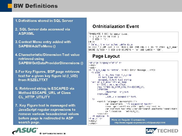 BW Definitions 1. Definitions stored in SQL Server 2. SQL Server data accessed via