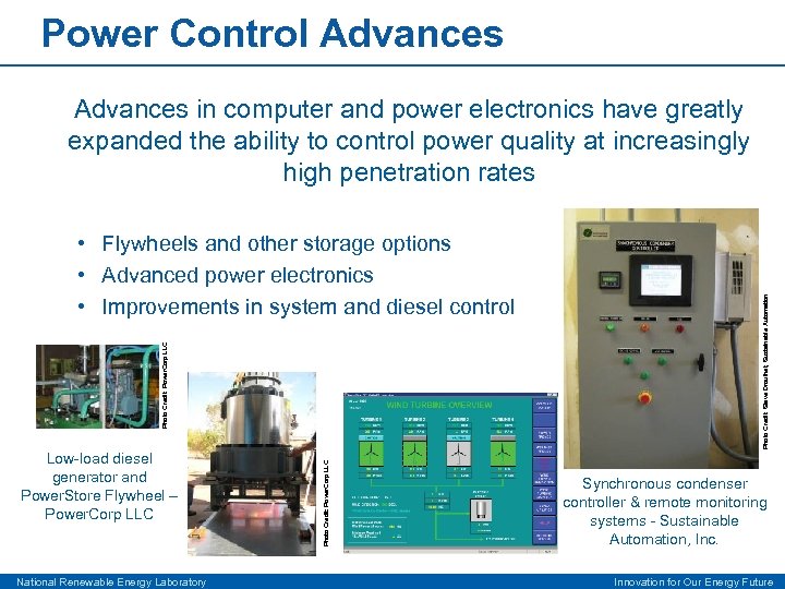 Power Control Advances Low-load diesel generator and Power. Store Flywheel – Power. Corp LLC
