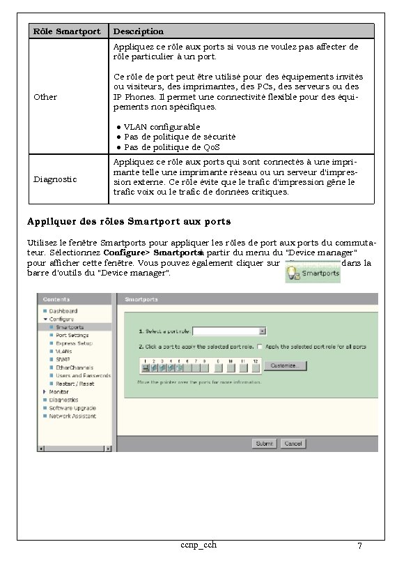 Rôle Smartport Description Appliquez ce rôle aux ports si vous ne voulez pas affecter