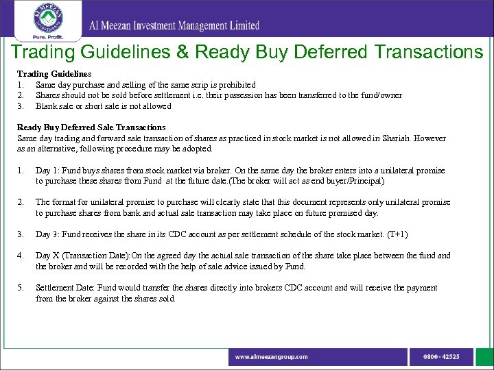 Trading Guidelines & Ready Buy Deferred Transactions Trading Guidelines 1. Same day purchase and
