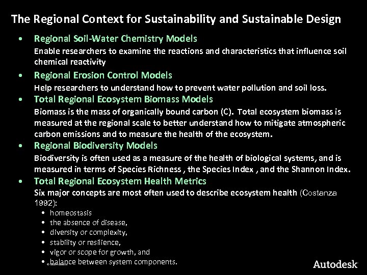 The Regional Context for Sustainability and Sustainable Design • Regional Soil-Water Chemistry Models Enable
