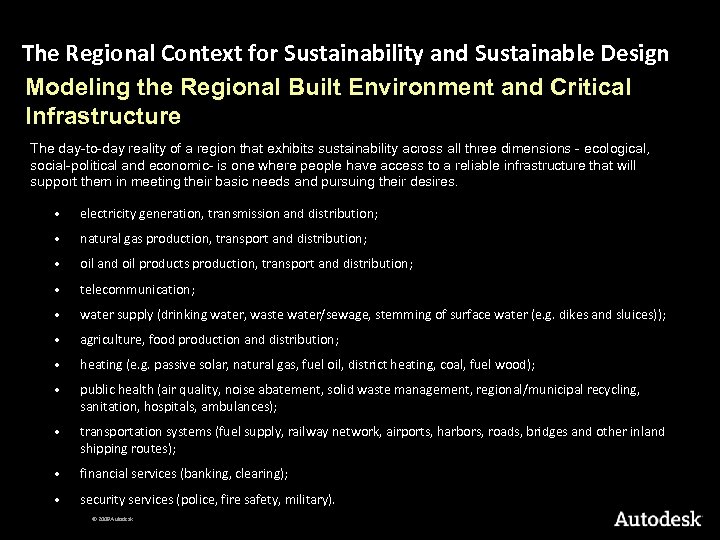 The Regional Context for Sustainability and Sustainable Design Modeling the Regional Built Environment and