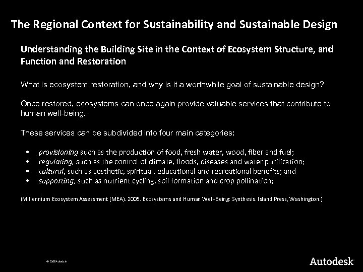 The Regional Context for Sustainability and Sustainable Design Understanding the Building Site in the