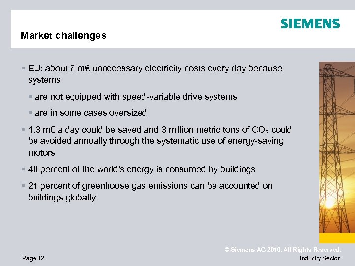 Market challenges § EU: about 7 m€ unnecessary electricity costs every day because systems