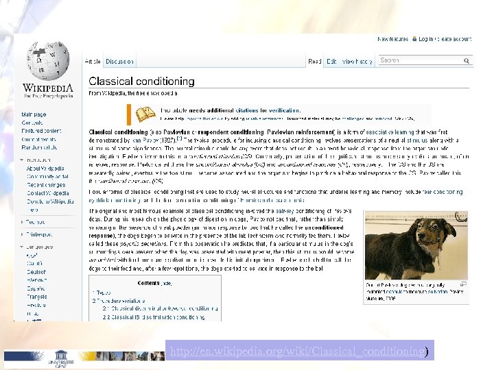 http: //en. wikipedia. org/wiki/Classical_conditioning) 