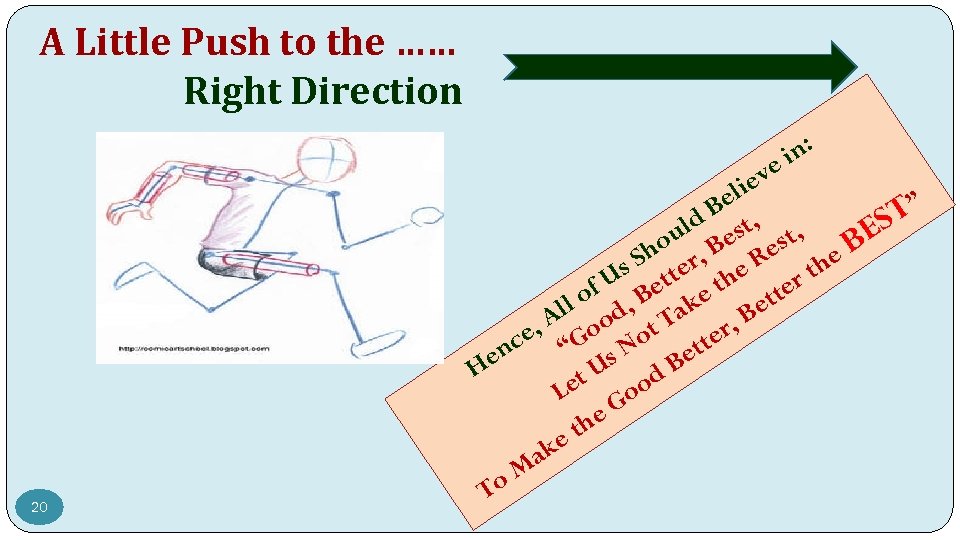 A Little Push to the …… Right Direction ve ie 20 n: i el