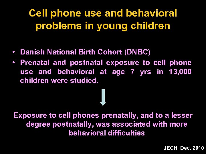 Cell phone use and behavioral problems in young children • Danish National Birth Cohort