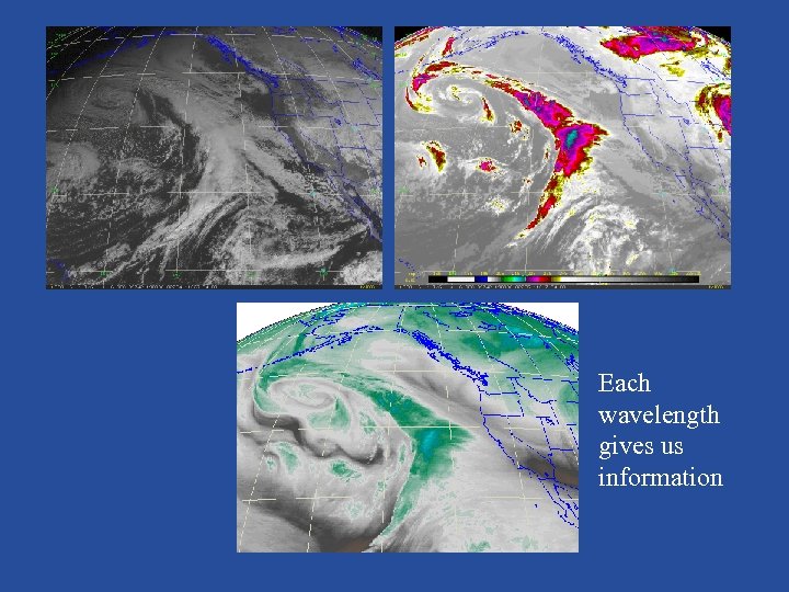 Each wavelength gives us information 