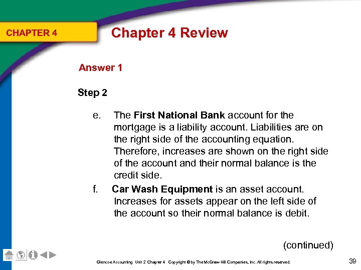 Chapter 4 Review CHAPTER 4 Answer 1 Step 2 e. f. The First National
