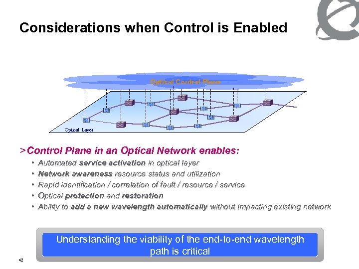 Considerations when Control is Enabled Optical Control Plane Optical Layer > Control Plane in