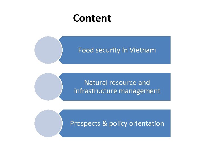Content Food security in Vietnam Natural resource and infrastructure management Prospects & policy orientation