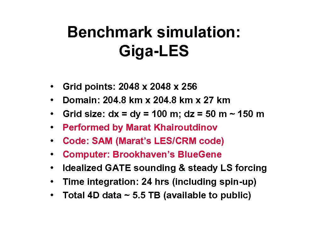 Benchmark simulation: Giga-LES • • • Grid points: 2048 x 256 Domain: 204. 8
