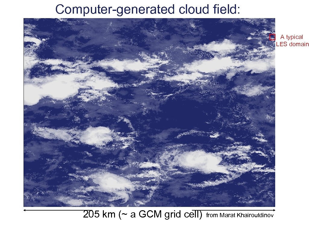 Computer-generated cloud field: A typical LES domain N 205 km (~ a GCM grid