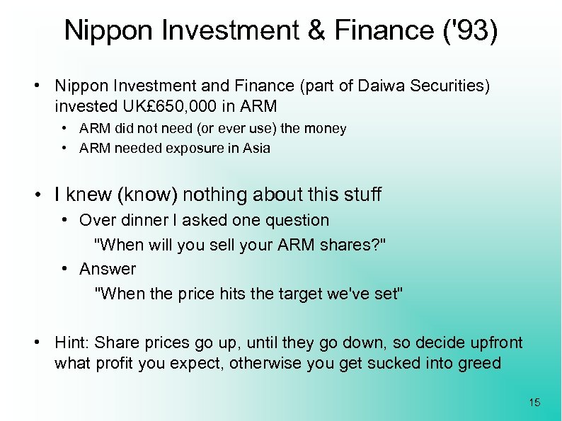 Nippon Investment & Finance ('93) • Nippon Investment and Finance (part of Daiwa Securities)