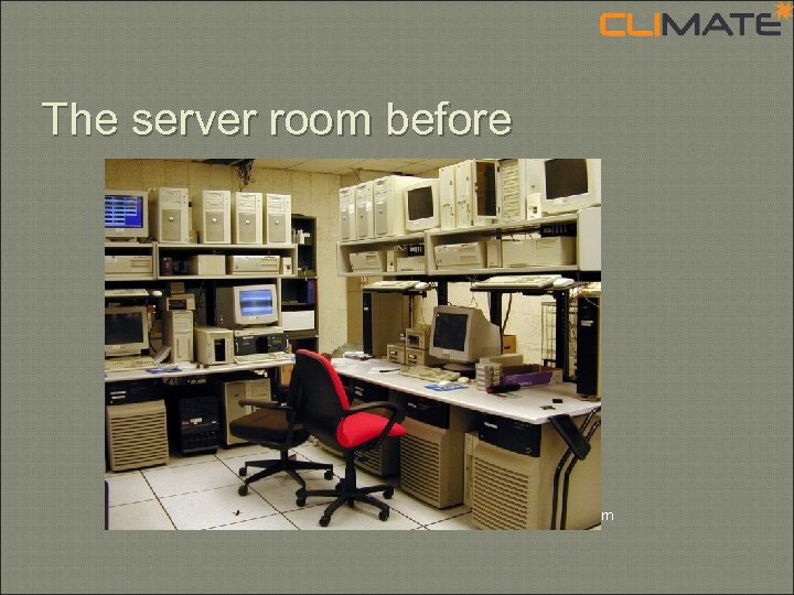 The server room before Clip art from the UK, not the real room 