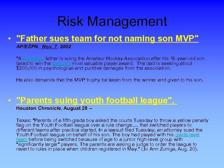 Risk Management • 