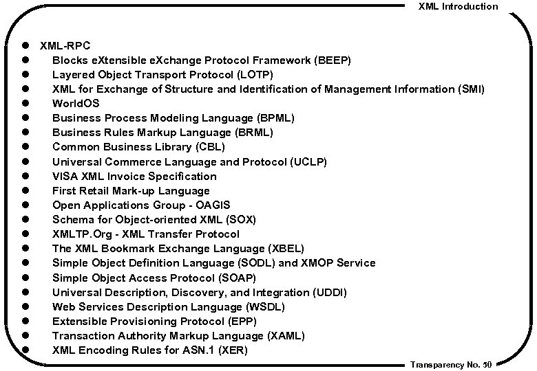 XML Introduction l l l l l l XML-RPC Blocks e. Xtensible e. Xchange