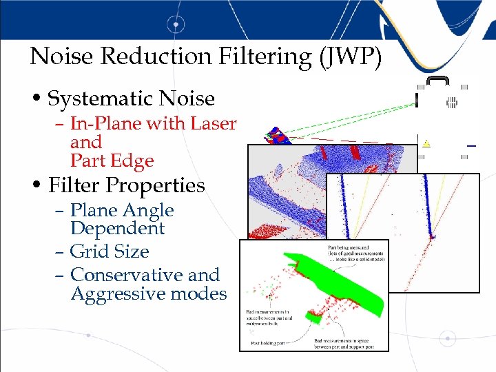 Noise Reduction Filtering (JWP) • Systematic Noise – In-Plane with Laser and Part Edge