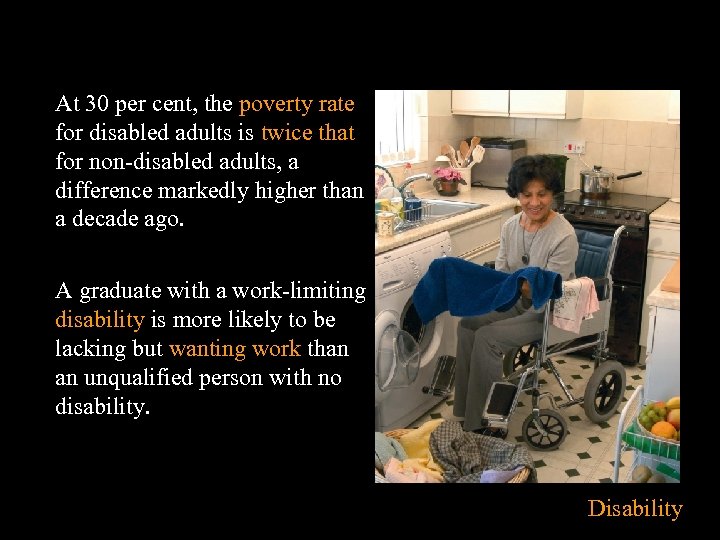 At 30 per cent, the poverty rate for disabled adults is twice that for