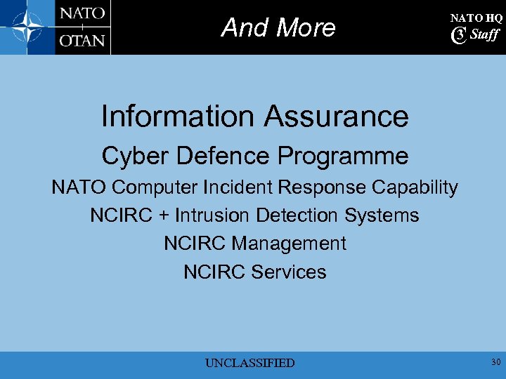 And More NATO HQ 3 C Staff Information Assurance Cyber Defence Programme NATO Computer