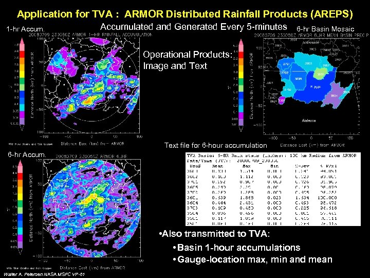 Application for TVA : ARMOR Distributed Rainfall Products (AREPS) 1 -hr Accumulated and Generated