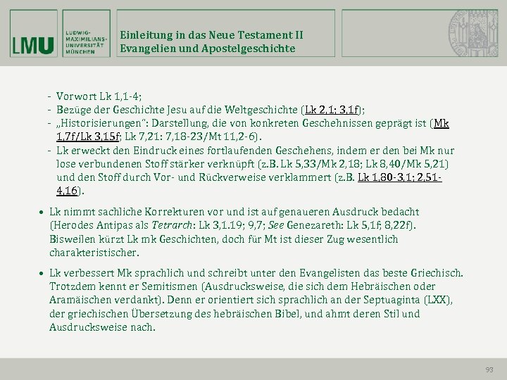 Einleitung in das Neue Testament II Evangelien und Apostelgeschichte - Vorwort Lk 1, 1