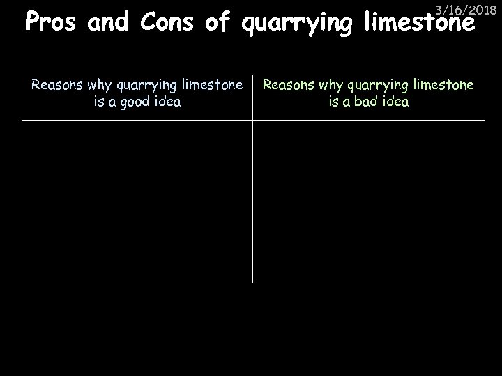 3/16/2018 Pros and Cons of quarrying limestone Reasons why quarrying limestone is a good