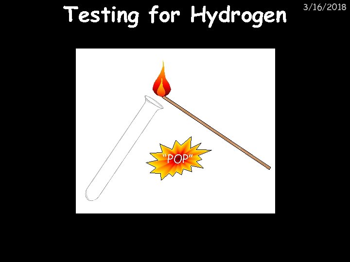 Testing for Hydrogen “POP” 3/16/2018 