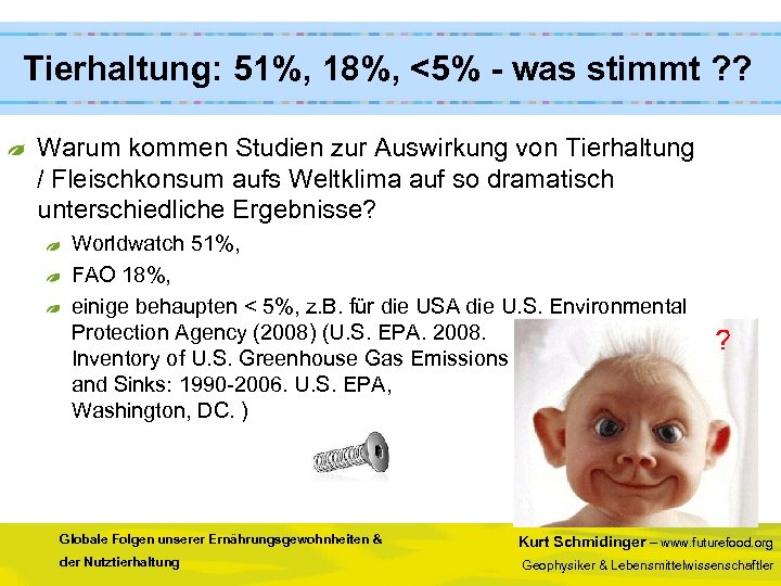  Tierhaltung: 51%, 18%, <5% - was stimmt ? ? Warum kommen Studien zur