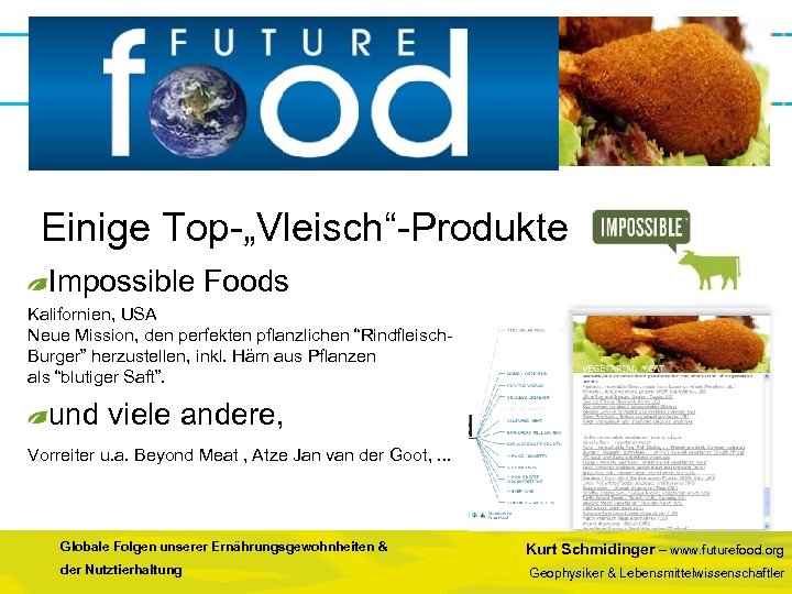  Einige Top-„Vleisch“-Produkte Impossible Foods Kalifornien, USA Neue Mission, den perfekten pflanzlichen “Rindfleisch. Burger”