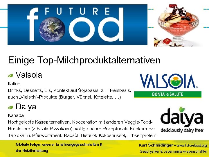 Einige Top-Milchproduktalternativen Valsoia Italien Drinks, Desserts, Eis, Konfekt auf Sojabasis, z. T. Reisbasis, auch