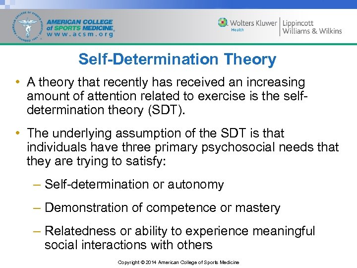 Self-Determination Theory • A theory that recently has received an increasing amount of attention