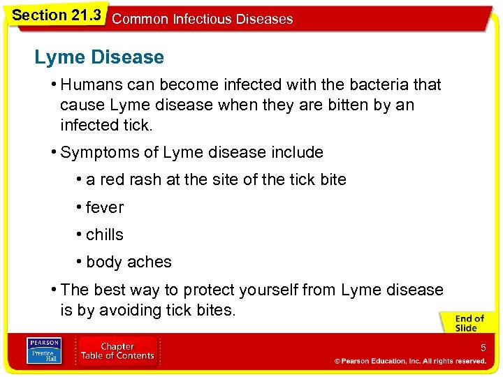 Section 21. 3 Common Infectious Diseases Lyme Disease • Humans can become infected with