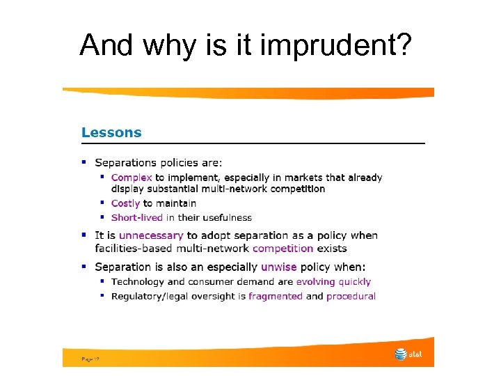 And why is it imprudent? 