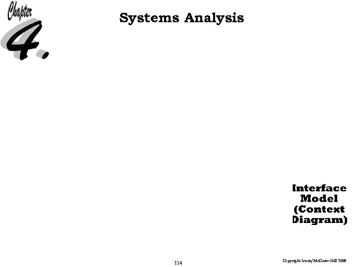 Systems Analysis 114 Copyright Irwin/Mc. Graw-Hill 1998 