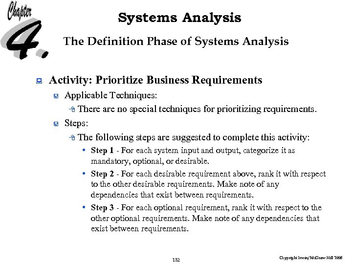 Systems Analysis The Definition Phase of Systems Analysis : Activity: Prioritize Business Requirements <