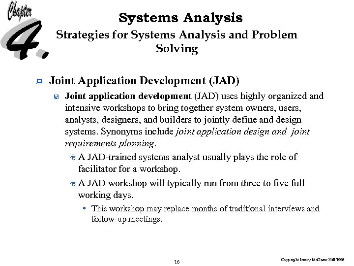 Systems Analysis Strategies for Systems Analysis and Problem Solving : Joint Application Development (JAD)