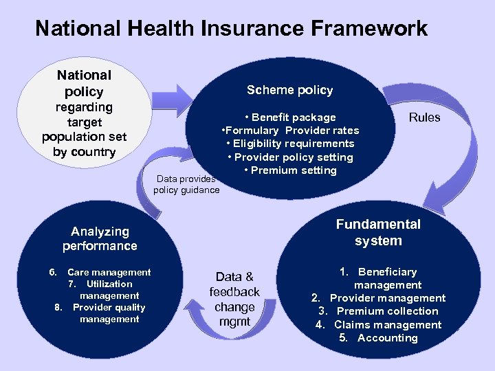National Health Insurance Framework National policy Scheme policy regarding target population set by country