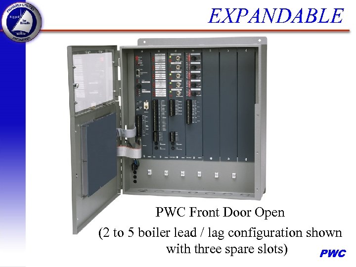 EXPANDABLE PWC Front Door Open (2 to 5 boiler lead / lag configuration shown