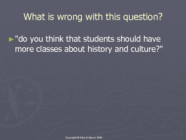 What is wrong with this question? ► 