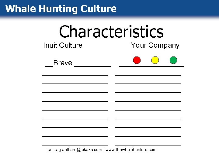 Whale Hunting Culture Characteristics Inuit Culture __Brave ________________ ________________ ________________ Your Company ________________ ________________