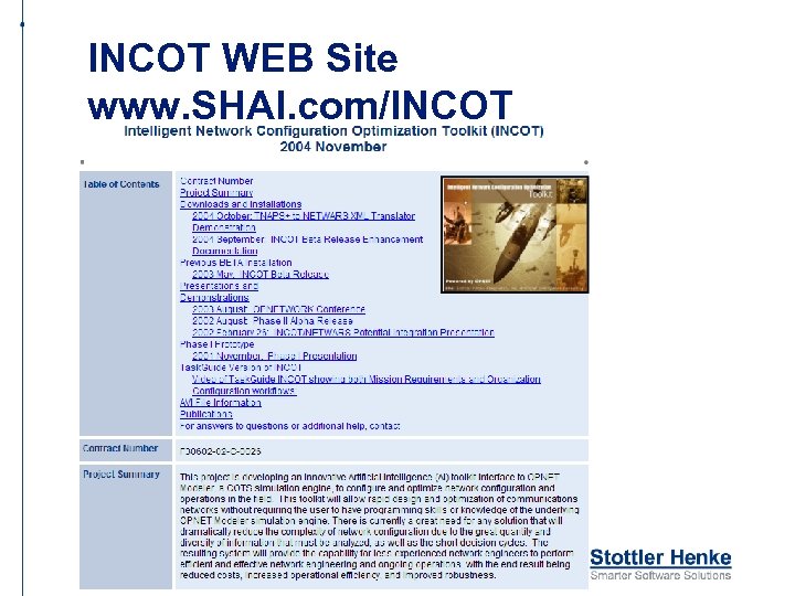 INCOT WEB Site www. SHAI. com/INCOT 