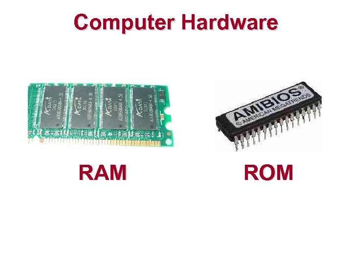 Computer Hardware RAM ROM 