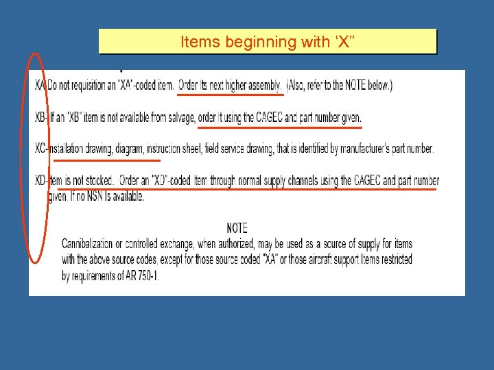 Items beginning with ‘X” 