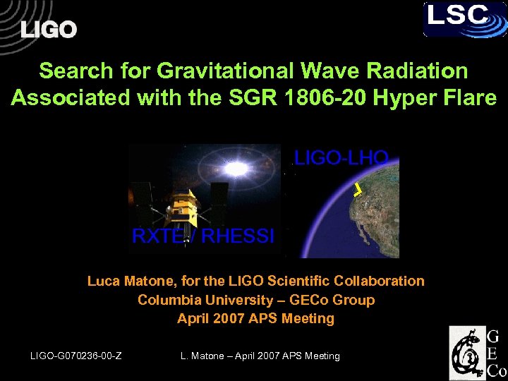 Search for Gravitational Wave Radiation Associated with the SGR 1806 -20 Hyper Flare LIGO-LHO