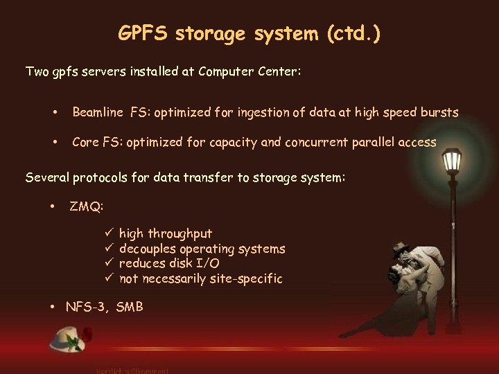 GPFS storage system (ctd. ) Two gpfs servers installed at Computer Center: • Beamline