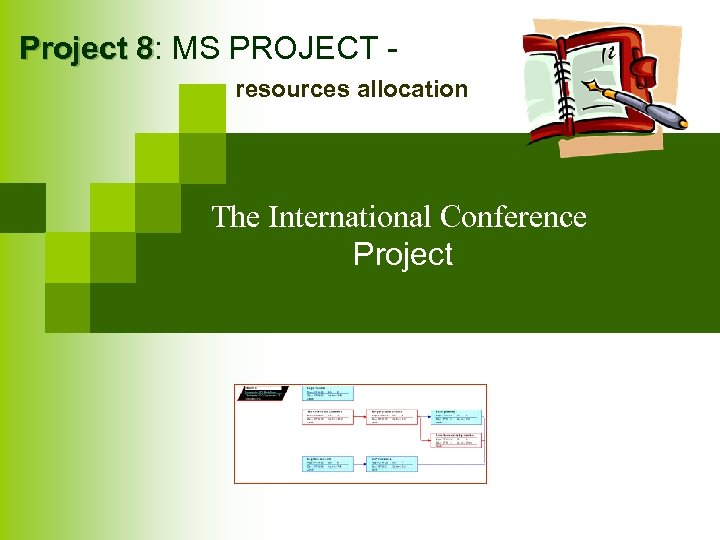 Project 8: MS PROJECT 8 resources allocation The International Conference Project 